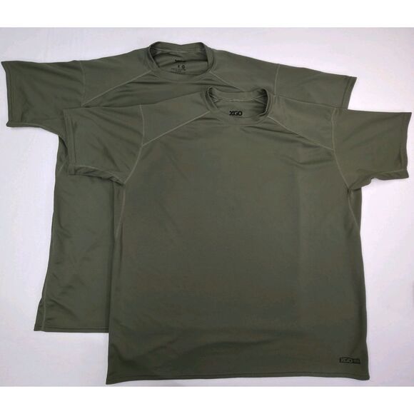 2 XGO Shirt Mens 2XL Logo Short Sleeve Crew Neck AcClimate‎ Dry SPF 35 Green - Picture 1 of 11
